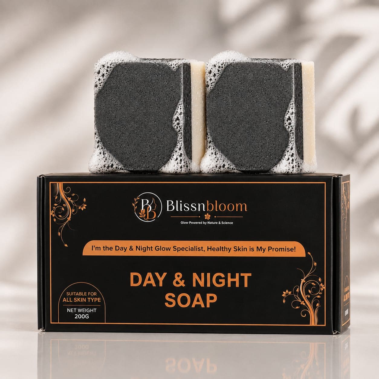 DAY & NIGHT SOAP (RICE WATER AND CHARCOAL) PACK OF 2